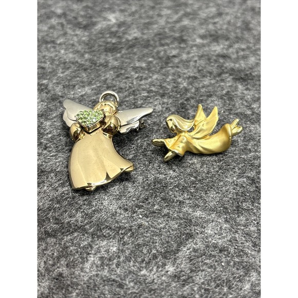 Liz Claiborne Jewelry - Liz Claiborne (LC) Two Tone Angel Brooch & Gigi Gold Tone Lapel Pin Vintage